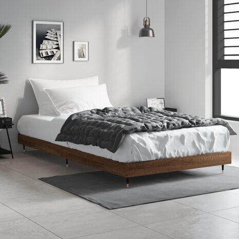 Bedframe zonder matras bewerkt hout bruin eikenkleur 100x200 cm 3