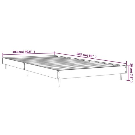 Bedframe zonder matras bewerkt hout bruin eikenkleur 100x200 cm 9