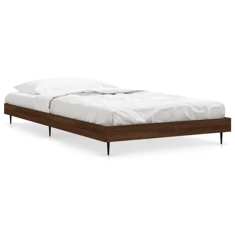 Bedframe zonder matras bewerkt hout bruin eikenkleur 100x200 cm 2