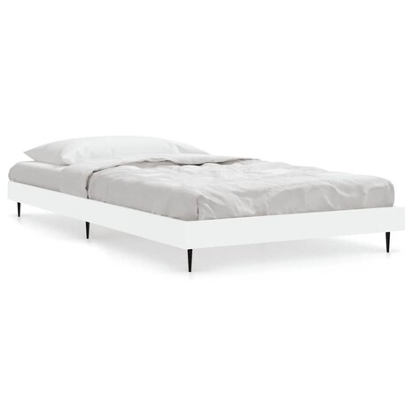 Bedframe bewerkt hout wit 90x200 cm 2