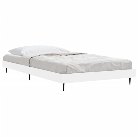 Bedframe bewerkt hout wit 90x200 cm 3