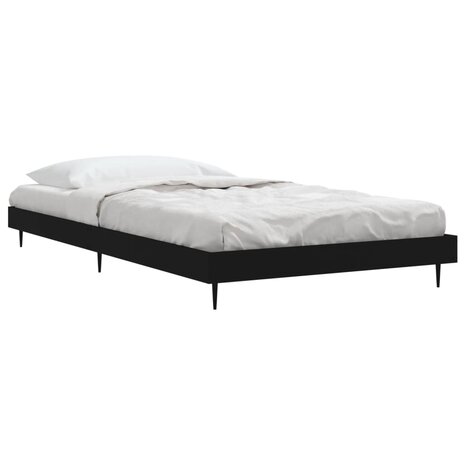 Bedframe bewerkt hout zwart 90x200 cm 3