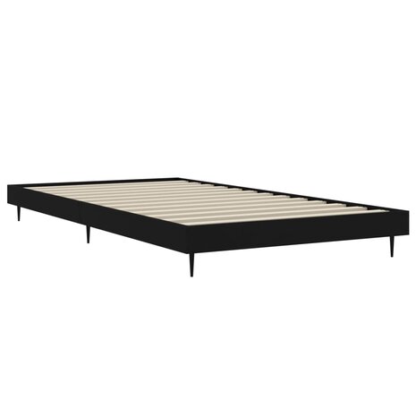 Bedframe bewerkt hout zwart 90x200 cm 5