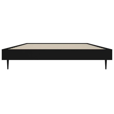 Bedframe bewerkt hout zwart 90x200 cm 6