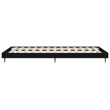 Bedframe bewerkt hout zwart 90x200 cm 7