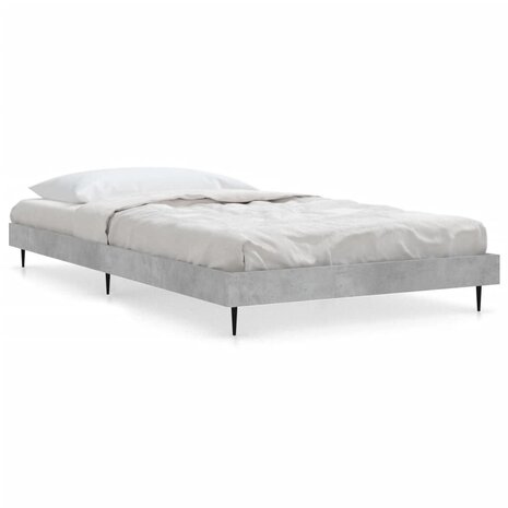 Bedframe bewerkt hout betongrijs 90x200 cm 2