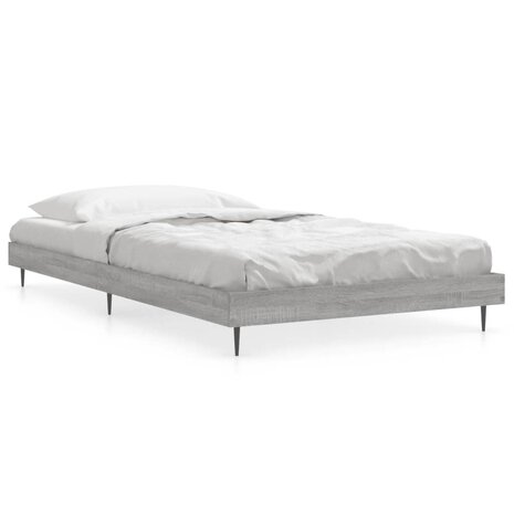 Bedframe bewerkt hout grijs sonoma eikenkleurig 90x200 cm 2