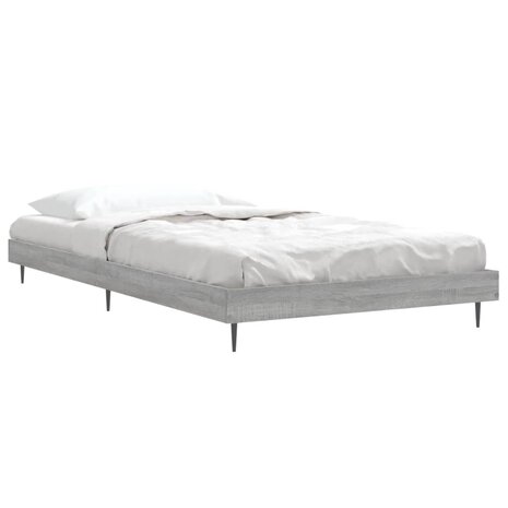 Bedframe bewerkt hout grijs sonoma eikenkleurig 90x200 cm 3