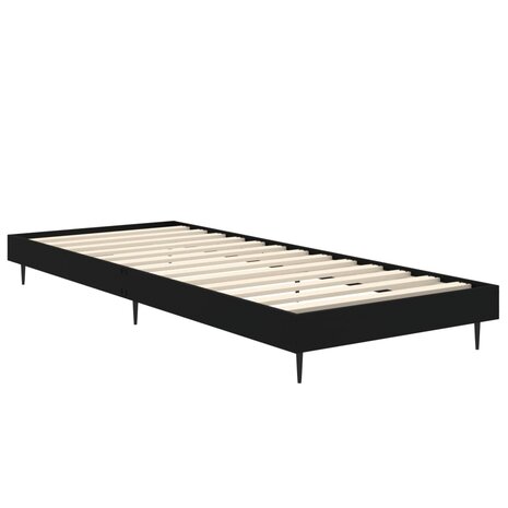 Bedframe bewerkt hout zwart 75x190 cm 5