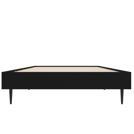 Bedframe bewerkt hout zwart 75x190 cm 6