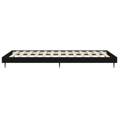 Bedframe bewerkt hout zwart 75x190 cm 7