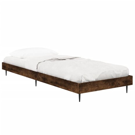 Bedframe zonder matras hout gerookt eikenkleurig 75x190 cm 3