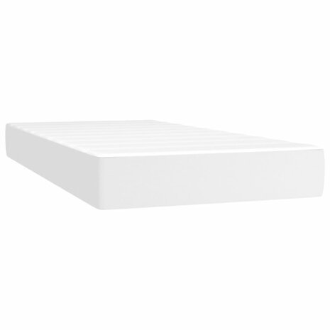Boxspring met matras kunstleer wit 100x200 cm 5