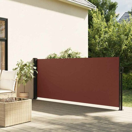 Windscherm uittrekbaar 120x500 cm bruin 1