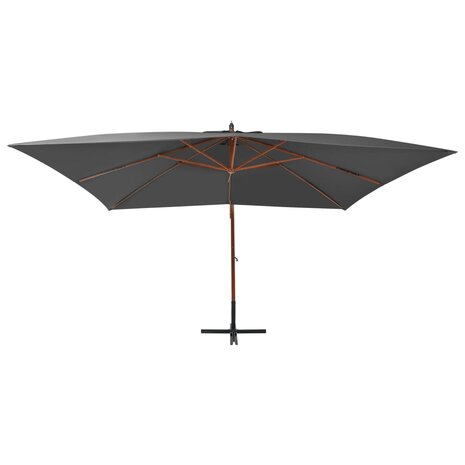 Zweefparasol met houten paal 400x300 cm antracietkleurig 2