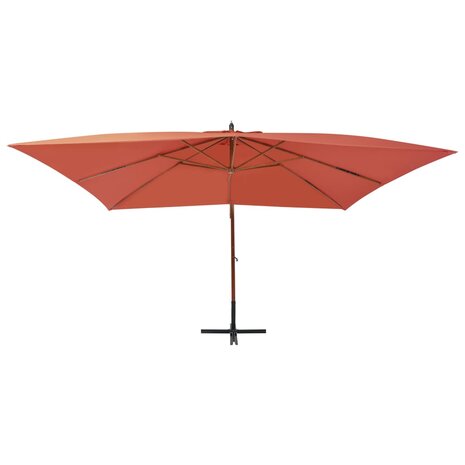 Zweefparasol met houten paal 400x300 cm terracottakleurig 2