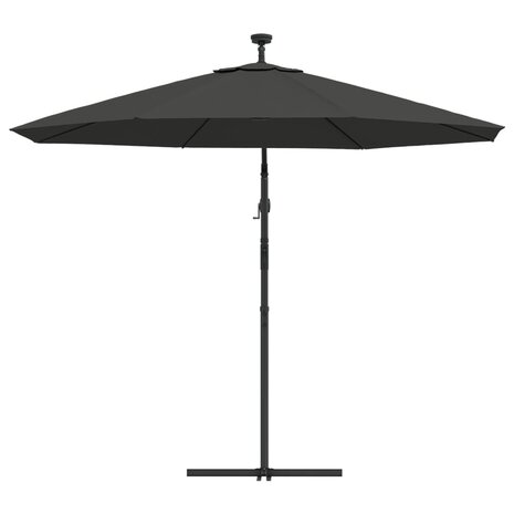 Zweefparasol met LED-verlichting stalen paal 300 cm antraciet 7