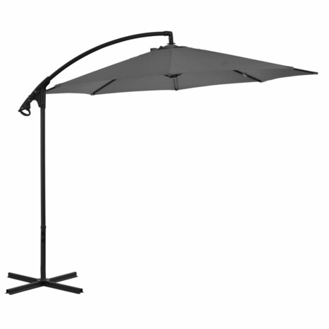 Zweefparasol met stalen paal 300 cm antracietkleurig 1