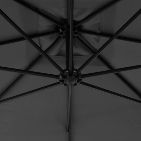 Zweefparasol met stalen paal 300 cm antracietkleurig 6