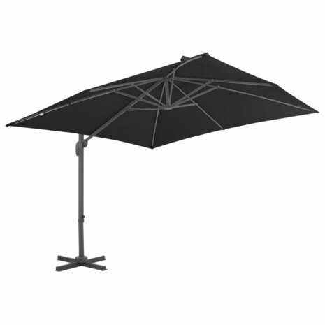 Zweefparasol met aluminium paal 3x3 m zwart 2