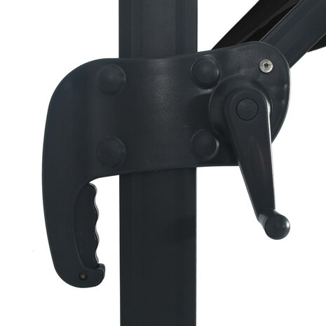 Zweefparasol met LED-verlichting en paal 400x300 cm zwart 7