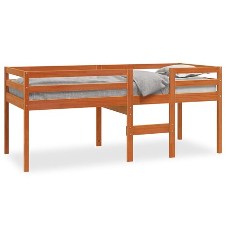 Hoogslaper massief grenenhout wasbruin 90x200 cm 2