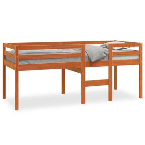 Hoogslaper massief grenenhout wasbruin 75x190 cm 2