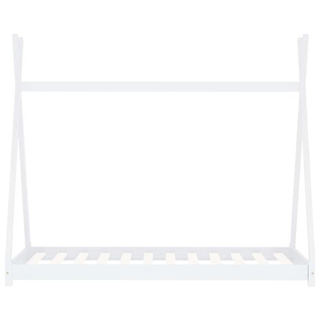 Kinderbedframe massief grenenhout wit 70x140 cm 3