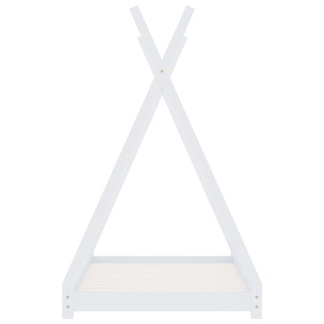 Kinderbedframe massief grenenhout wit 70x140 cm 4