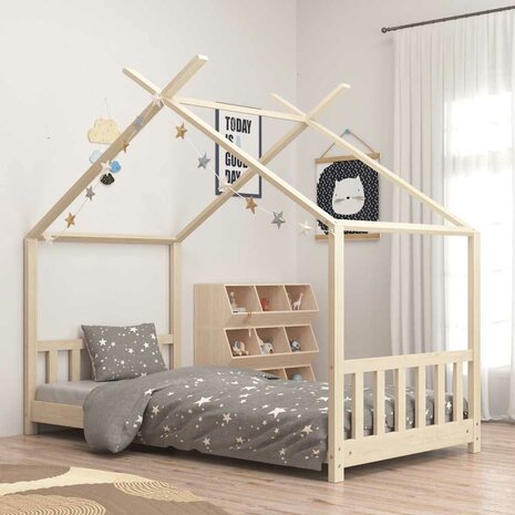 Kinderbedframe massief grenenhout 70x140 cm 1