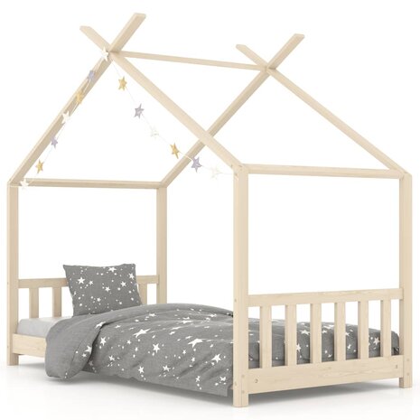 Kinderbedframe massief grenenhout 70x140 cm 2