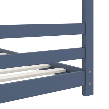 Kinderbedframe massief grenenhout grijs 70x140 cm 6