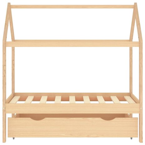 Kinderbedframe met lade massief grenenhout 70x140 cm 3