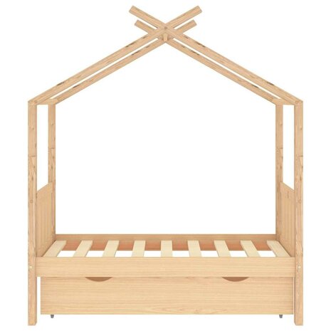 Kinderbedframe met lade massief grenenhout 70x140 cm 3