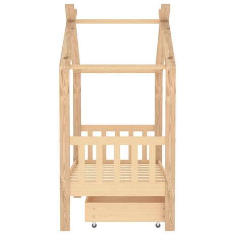 Kinderbedframe met lade massief grenenhout 70x140 cm 4