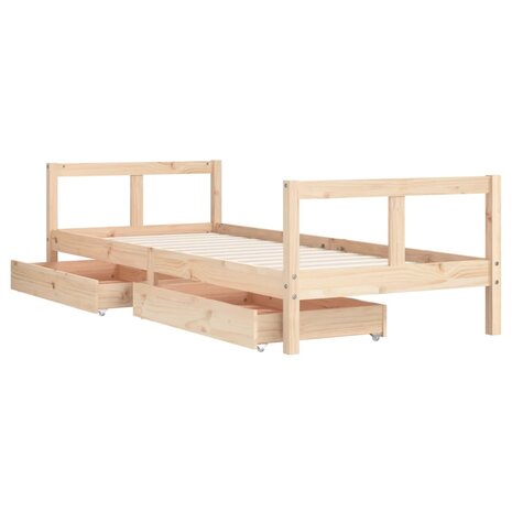 Kinderbedframe met lades 80x200 cm massief grenenhout 4