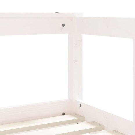 Kinderbedframe 70x140 cm massief grenenhout wit 8