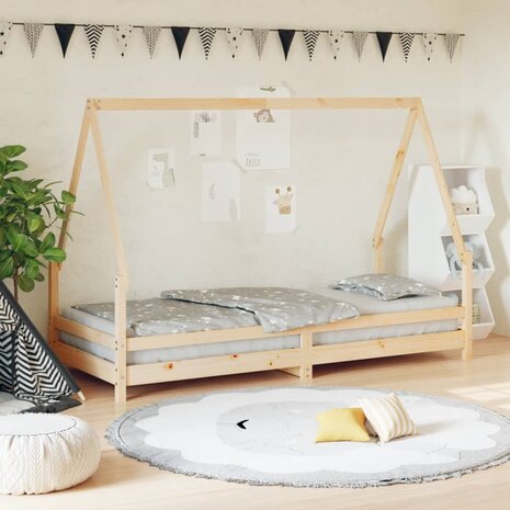 Kinderbedframe 80x200 cm massief grenenhout  1