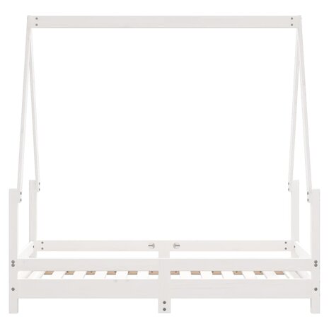 Kinderbedframe 70x140 cm massief grenenhout wit  5