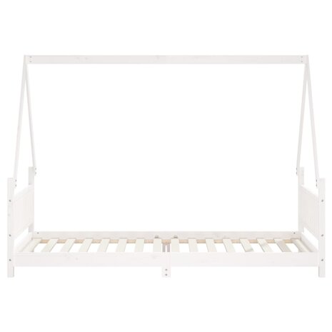 Kinderbedframe 90x200 cm massief grenenhout wit 4