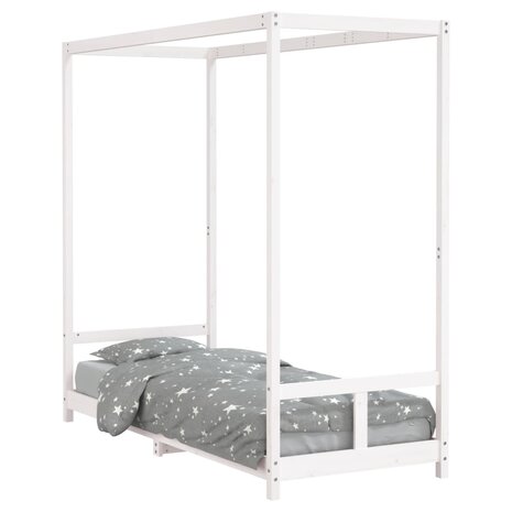 Kinderbedframe 80x200 cm massief grenenhout wit 2