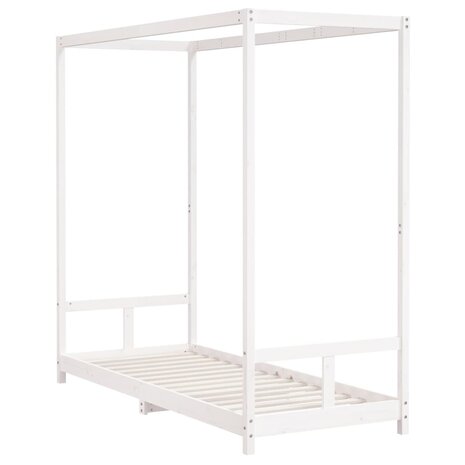 Kinderbedframe 80x200 cm massief grenenhout wit 3