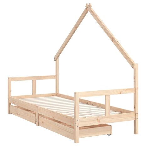 Kinderbedframe met lades 80x200 cm massief grenenhout 3