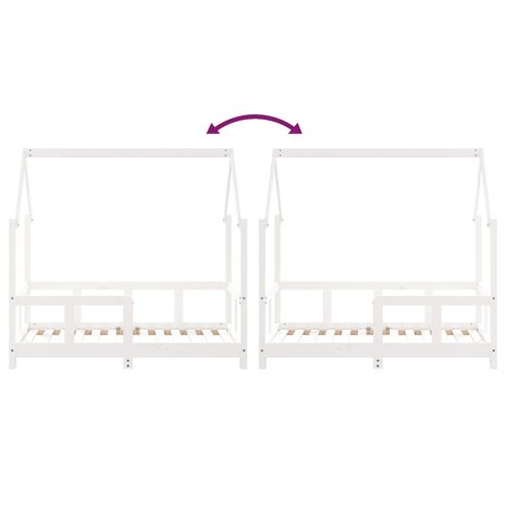 Kinderbedframe 70x140 cm massief grenenhout wit 7