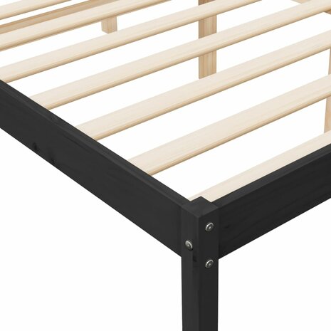 Seniorenbed massief grenenhout zwart 150x200 cm 7