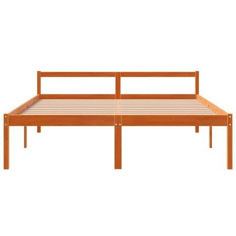 Seniorenbed massief grenenhout wasbruin 150x200 cm 4