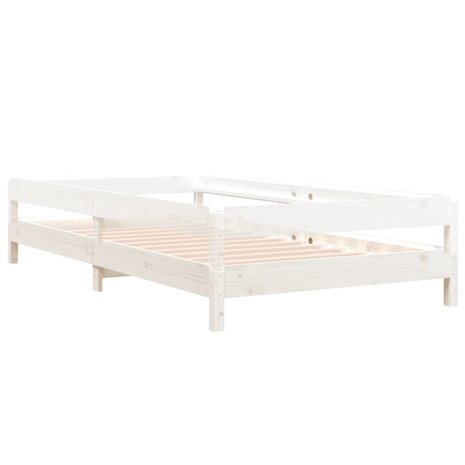 Bed stapelbaar 100x200 cm massief grenenhout wit 6
