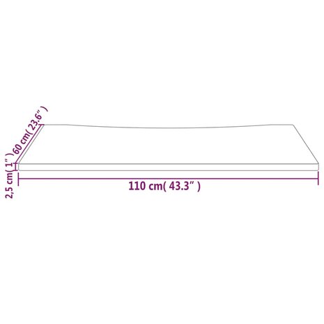 Bureaublad 110x60x2,5 cm massief grenenhout wit 7