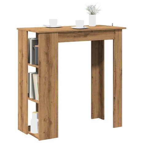Bartafel met schap 102x50x103,5cm bewerkt hout artisanaal eiken 1