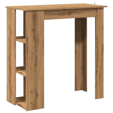 Bartafel met schap 102x50x103,5cm bewerkt hout artisanaal eiken 2
